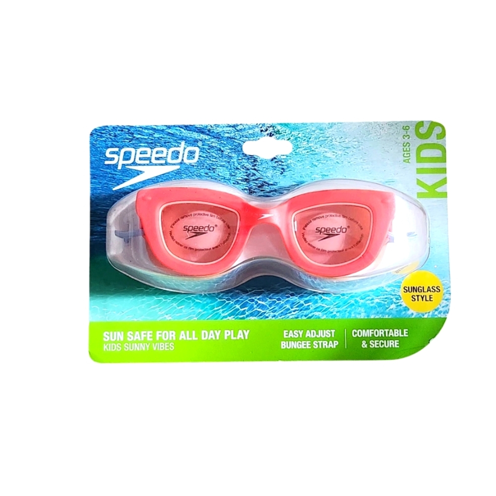 Speedo Sun Safe For All Day Play Kids Sunny Vibes Hawaiian Coral Swim Goggles